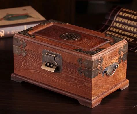 antique small mahogany wooden box with metal interior|Antique Wood And Metal Box .